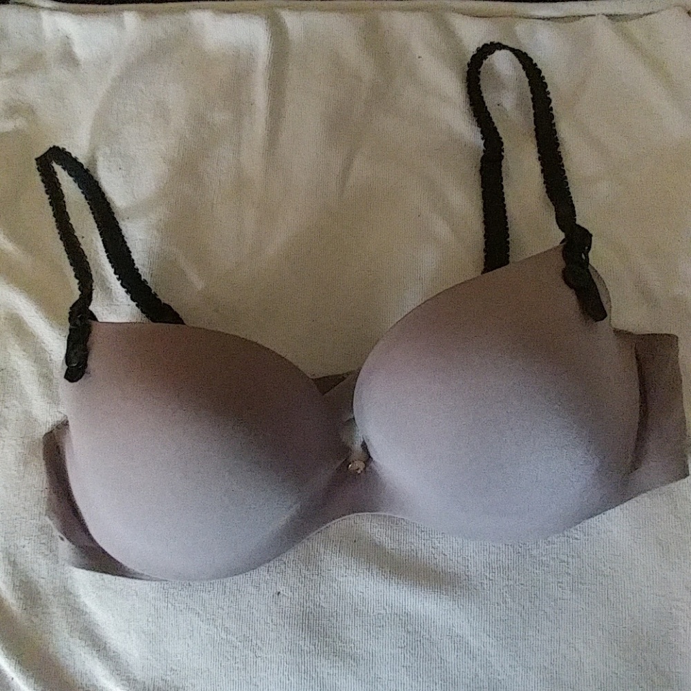 36B Very Sexy Silver Plum Garter strap bra